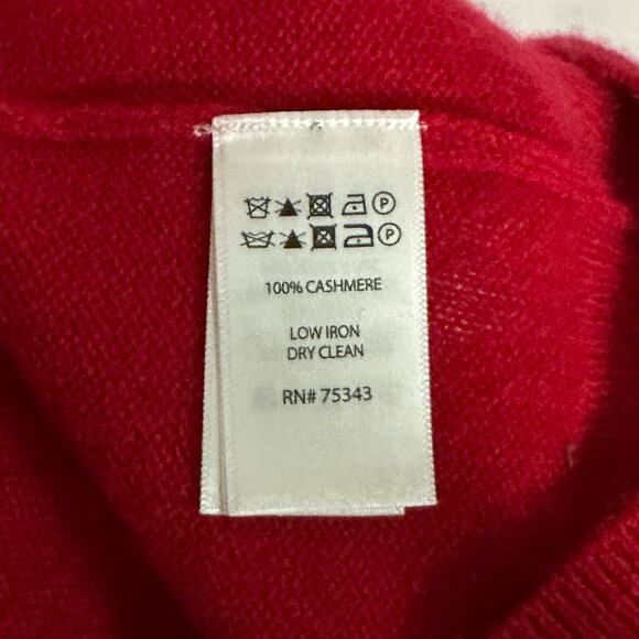 C10 Tahari Red Cashmere Pullover Sweater, Women’s Medium - Picture 5 of 5